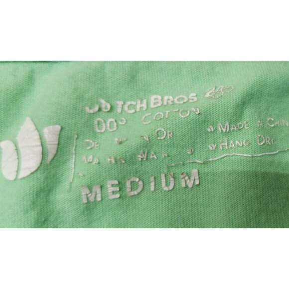 Dutch Bros Coffee Brothers Peace Sign Floral Print Mint Green T-Shirt Medium - Picture 9 of 9